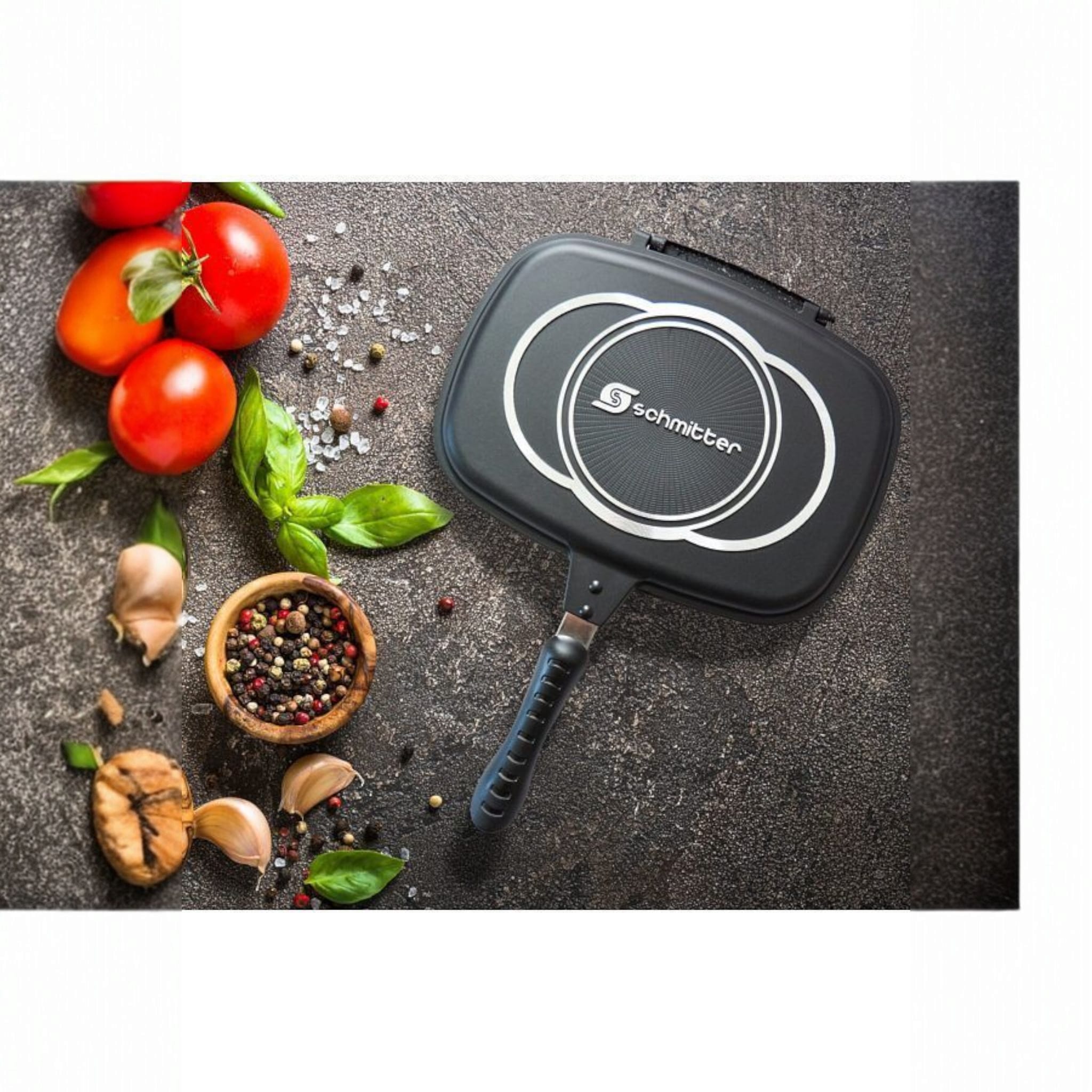 Tigaie dubla grill Schmitter, 36 x 25 cm, dreptunghiulara Tigaie dubla grill Schmitter, 36 x 25 cm, dreptunghiulara